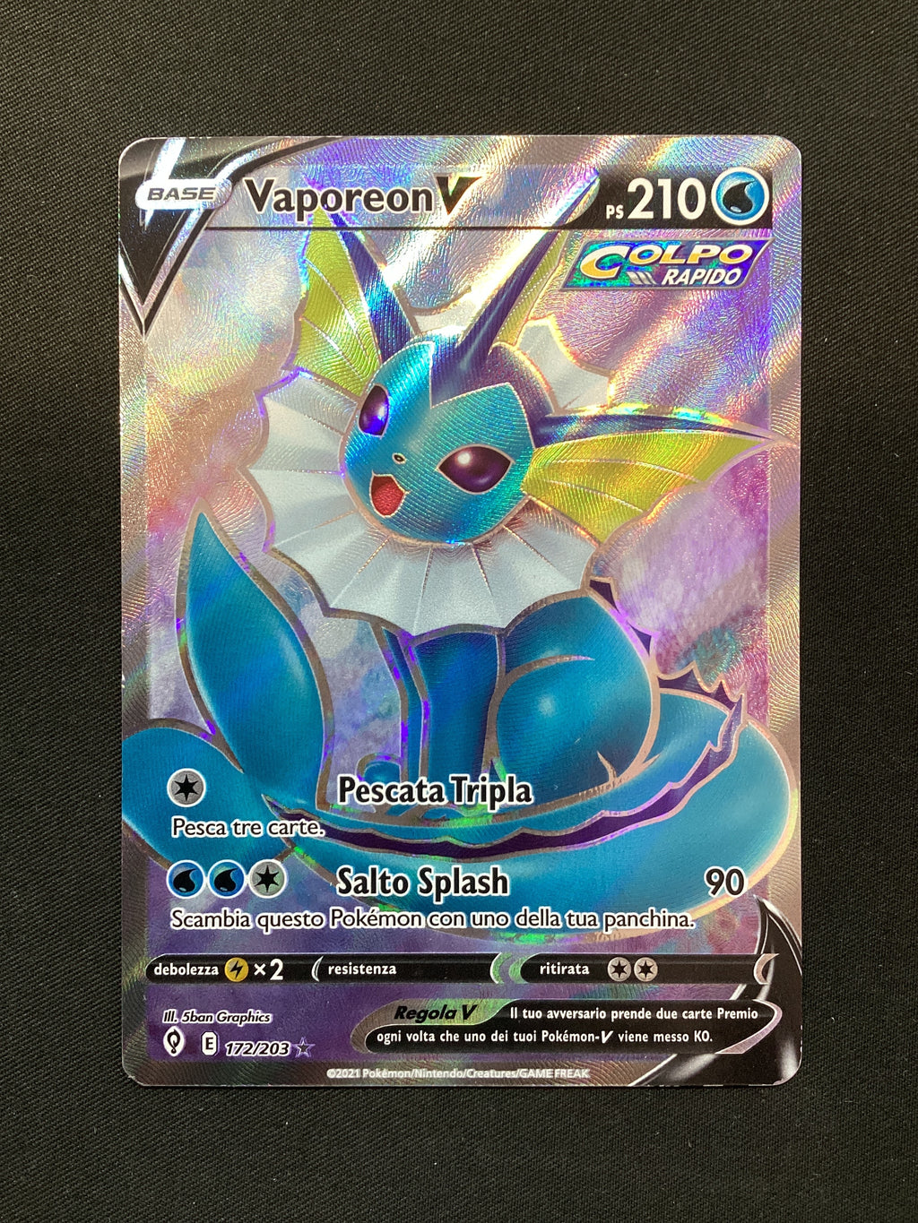 172-203 Vaporeon V Full Art EVS Evoluzioni Eteree ITA GOOD