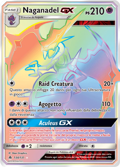 134-131 Naganadel GX Rara Segreta ITA NM