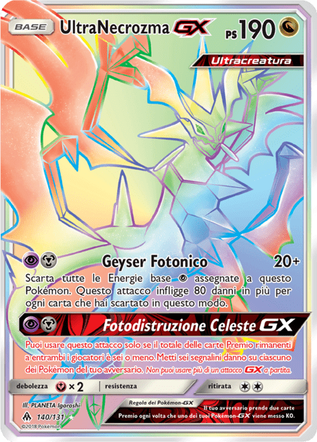 140-131 UltraNecrozma GX Full Art FLI Apocalisse di Luce ITA NM