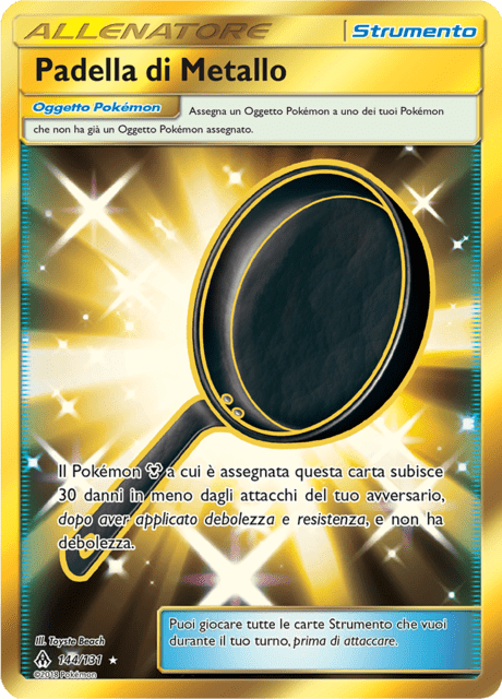 114-131 Padella di Metallo Gold Rara Segreta SSH Spada e Scudo ITA EX