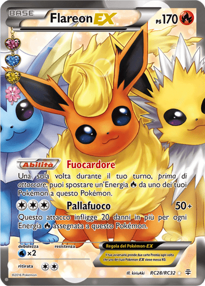 RC28-RC32 Flareon EX Full Art Radiant GRN Generazioni ITA NM