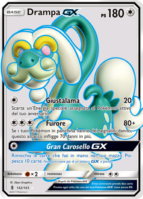 142-145 Drampa GX Full Art GRI Guardiani Nascenti ITA NM