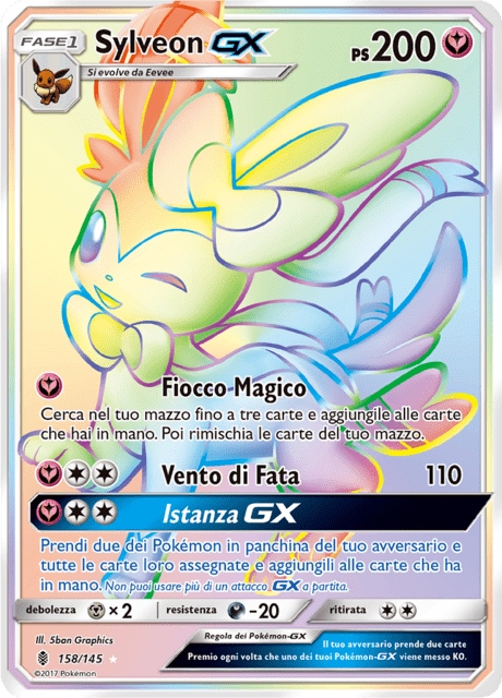158-145 Sylveon GX Rara Segreta GRI Guardiani Nascenti  ITA EXCELLENT