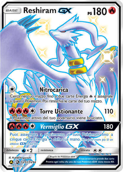 120-68 sv51-sv94 Reshiram GX Ultra Shiny HIF Destino Sfuggente  ITA EXCELLENT (Linea sul fronte)