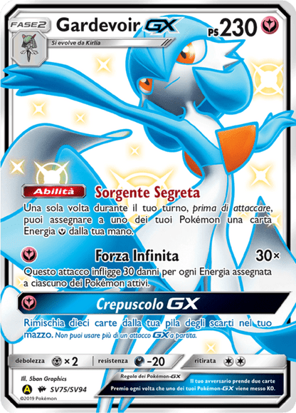 144-68 sv75-sv94 Gardevoir GX Ultra Shiny HIF Destino Sfuggente ITA EX (punti di pressione sul back)