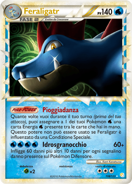 108-123 Feraligatr Prime HS HeartGold & SoulSilver ITA PLAYED