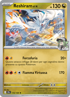 116/159 Reshiram di N Rara JTG Avventure Insieme ITA NM