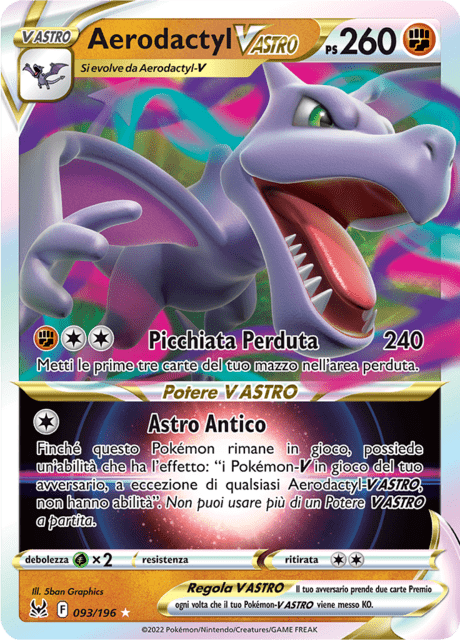 093-196 Aerodactyl V ASTRO LOR Origine Perduta ITA NM