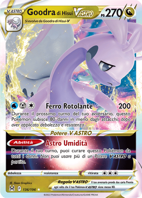 136-196 Goodra di Hisui V ASTRO LOR Origine Perduta ITA NM