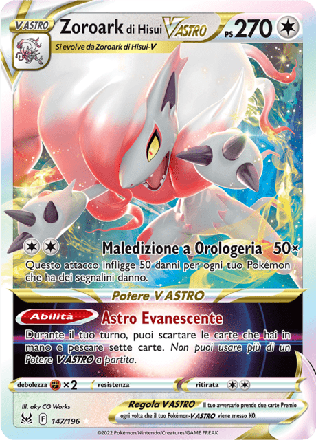 147-196 Zoroark Di Hisui V Astro LOR Origine Perduta ITA NM