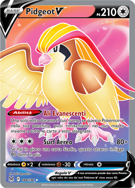 188-196 Pidgeot V Full Art LOR Origine Perduta ITA NM