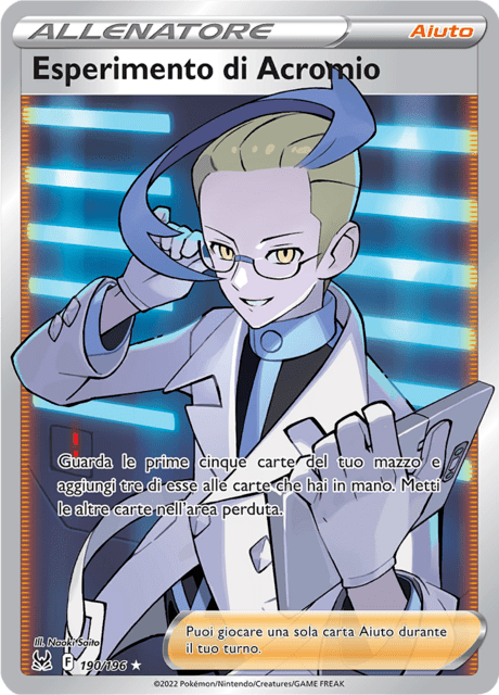 190-196 TG25-TG30 Esperimento Di Acromio Full Art Trainer Gallery LOR Origine Perduta ITA NM