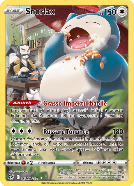 226-196 TG10-TG30 Snorlax Trainer Gallery LOR Origine Perduta ITA NM