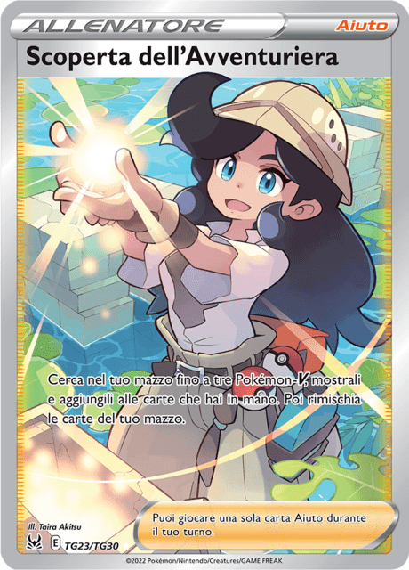 238-196 TG23-TG30 Scoperta Dell’ Avventuriera Full Art Trainer Gallery LOR Origine Perduta ITA NM