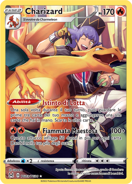 220-196 TG03-TG30 Charizard Trainer Gallery LOR Origine Perduta ITA NM