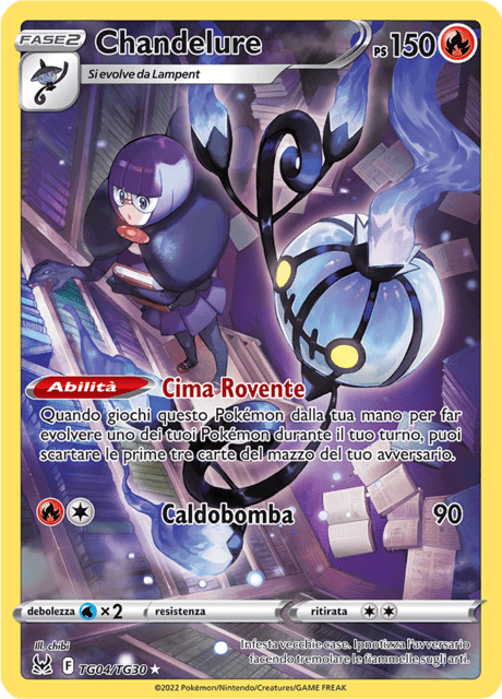 221-196 TG04-TG30 Chandelure Trainer Gallery LOR Origine Perduta ITA NM