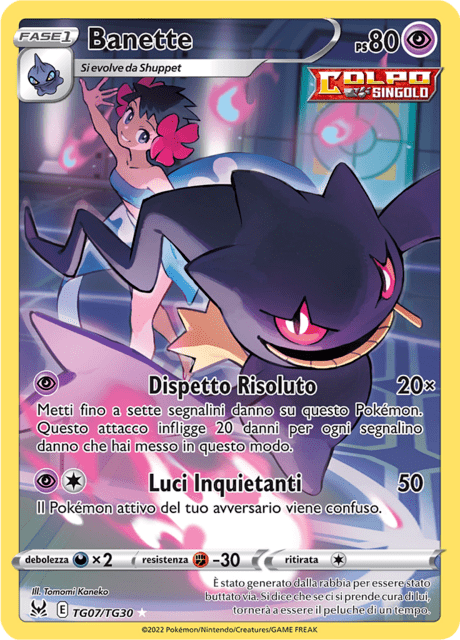 223-196 TG07-TG30 Banette Trainer Gallery LOR Origine Perduta ITA NM