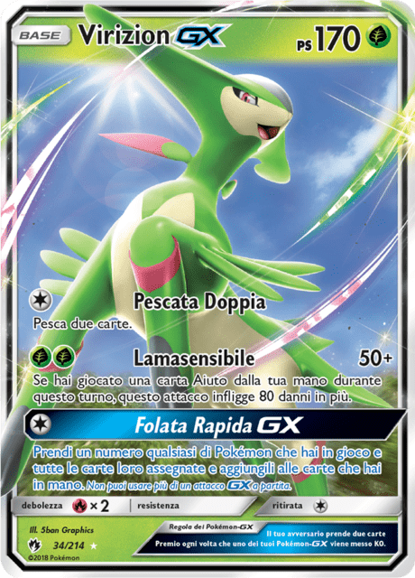 034-214 Virizion GX LOT Tuoni Perduti  ITA EXCELLENT