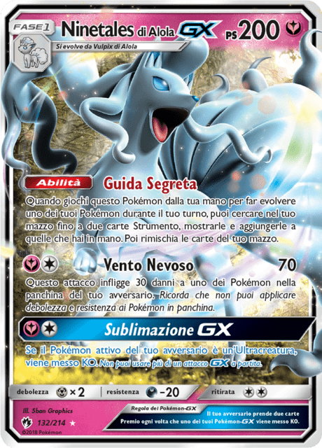132-214 Ninetales Di Alola GX LOT Tuoni Perduti  ITA NM