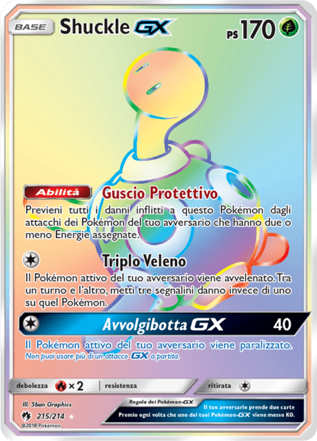 215-214 Shuckle GX Rara Segreta SUM Sole e Luna ITA NM