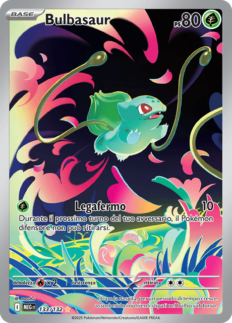 133-132 Bulbasaur Illustrazione Rara MEG MegaEvoluzione ITA NM