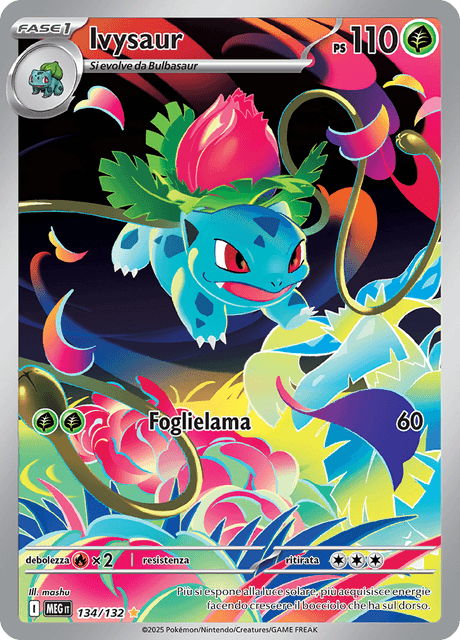 134-132 Ivysaur Illustrazione Rara MEG MegaEvoluzione ITA NM