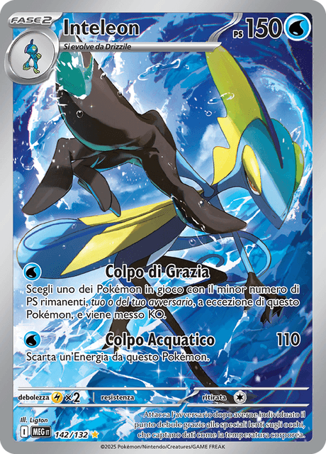 142-132 Inteleon Illustrazione Rara MEG MegaEvoluzione ITA NM