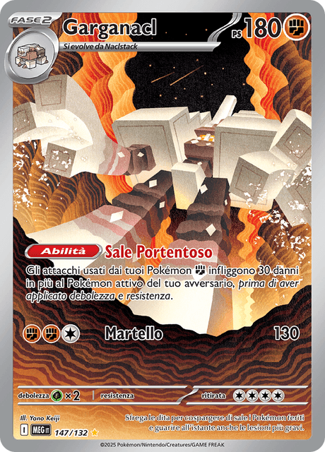 147-132 Garganacl Illustrazione Rara MEG MegaEvoluzione ITA NM