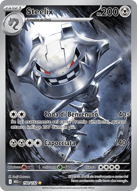 150-132 Steelix Illustrazione Rara MEG MegaEvoluzione ITA NM