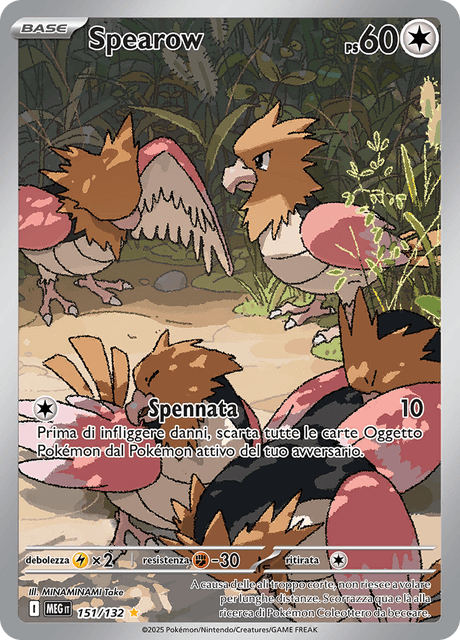 151-132 Spearow Illustrazione Rara MEG MegaEvoluzione ITA NM