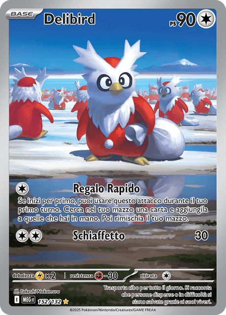 152-132 Delibird Illustrazione Rara MEG MegaEvoluzione ITA NM