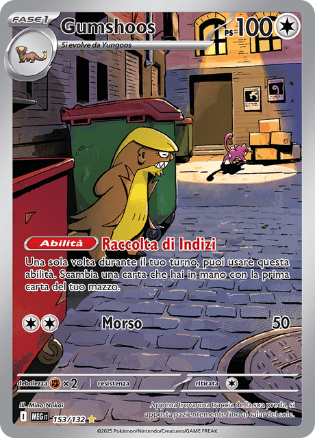 153-132 Gumshoos Illustrazione Rara MEG MegaEvoluzione ITA NM