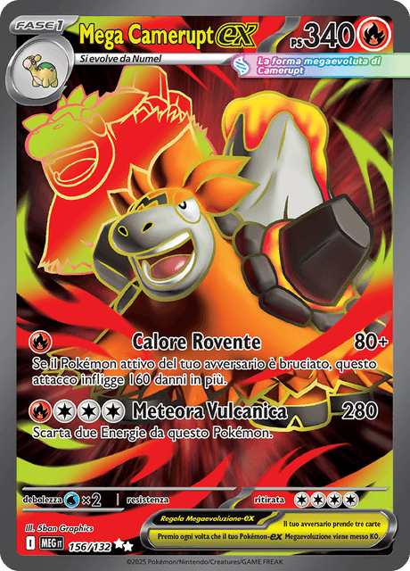 156-132 Mega Camerupt ex Full Art MEG MegaEvoluzione ITA NM
