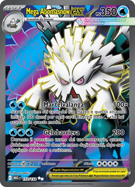 157-132 Mega Abomasnow ex Full Art MEG MegaEvoluzione ITA NM