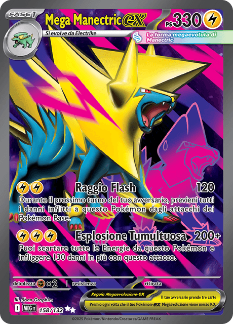 158-132 Mega Manectric ex Full Art MEG MegaEvoluzione ITA NM