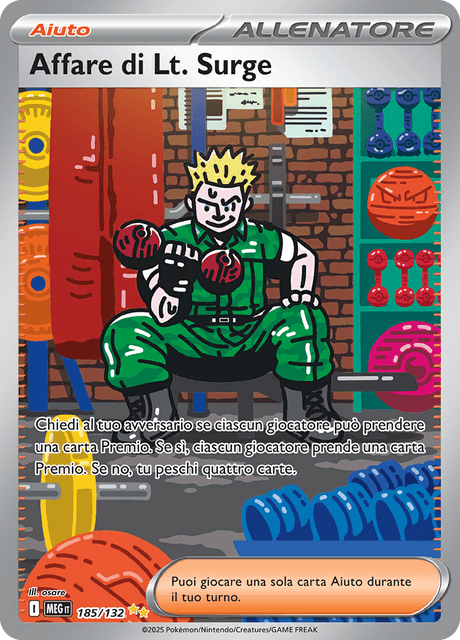 185-132 Affare di Lt. Surge MEG MegaEvoluzione Alternative Art ITA NM