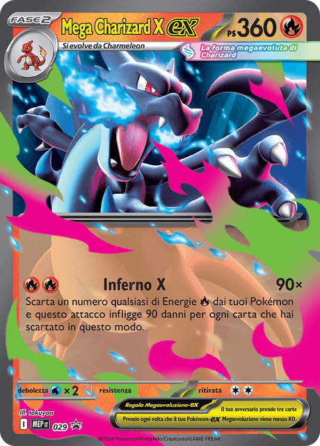 Promo MEP029 Charizard X ex  ITA NM