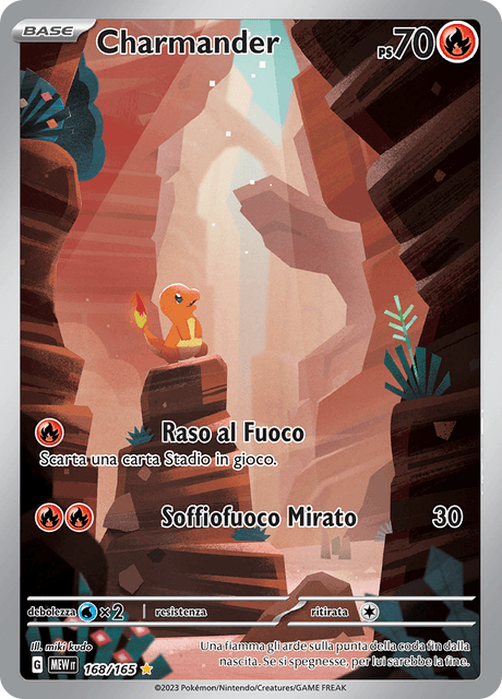 Carta Pokémon Charmander 168/165 di MEW 151, in italiano