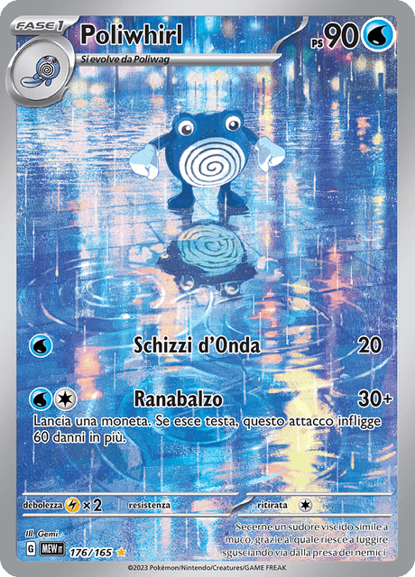 176-165 Poliwhirl Illustrazione Rara MEW 151  ITA NM