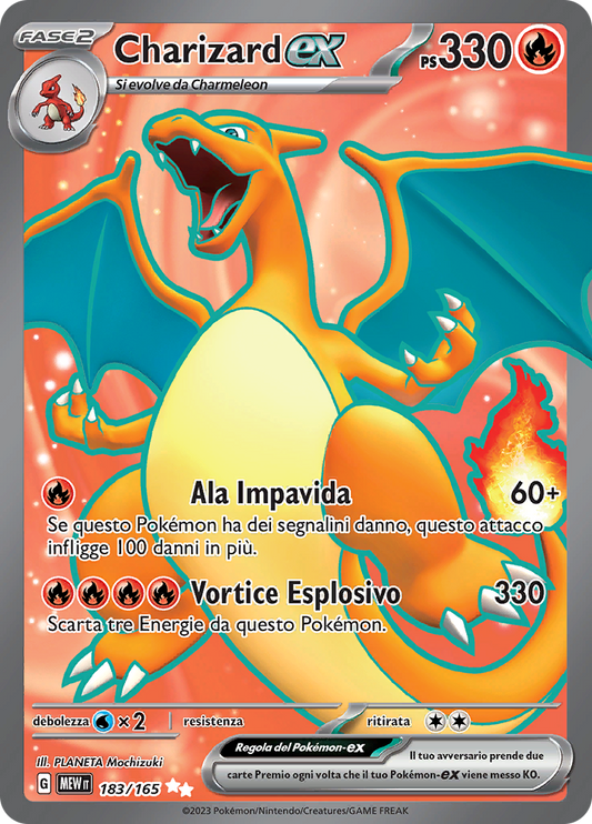 183-165 Charizard ex Full Art MEW 151  ITA NM