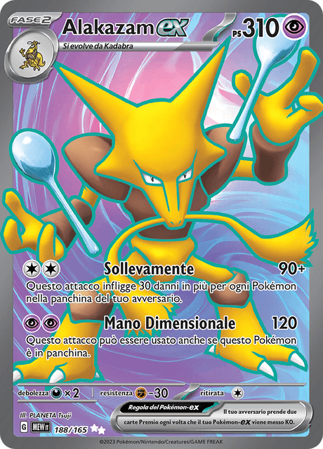 188-165 Alakazam ex Full Art MEW 151  ITA NM