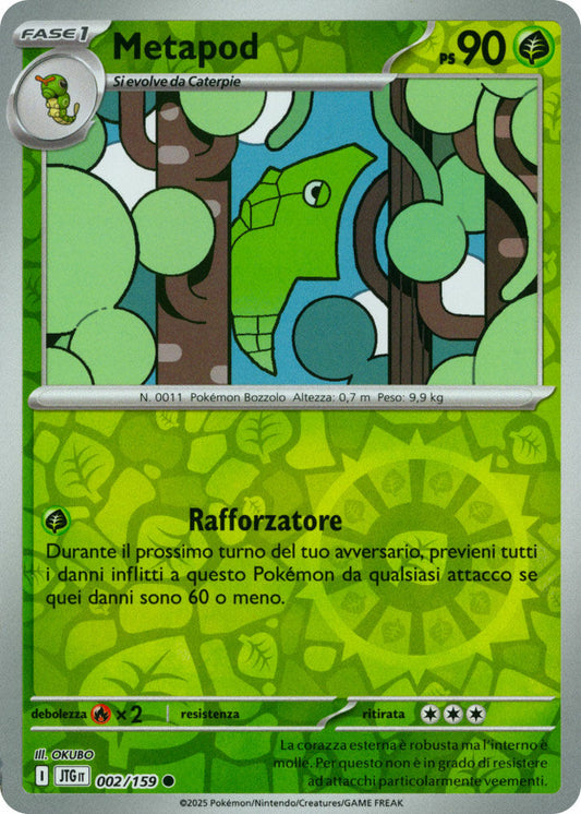 002/159 Metapod Comune Reverse JTG Avventure Insieme ITA NM