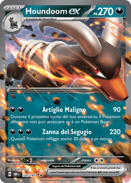 134-197 Houndoom ex OBF Ossidiana Infuocata ITA NM