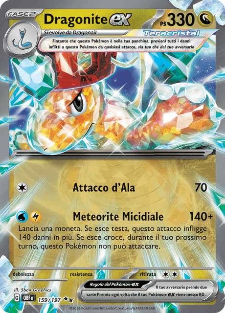 159-197 Dragonite ex OBF Ossidiana Infuocata ITA NM
