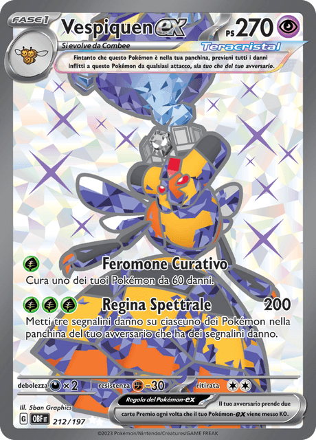 212-197 Vespiquen ex Teracristal Full Art OBF Ossidiana Infuocata  ITA NM