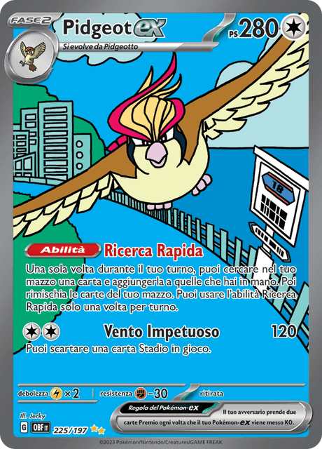 225-197 Pidgeot ex Alternative Art OBF Ossidiana Infuocata ITA NM