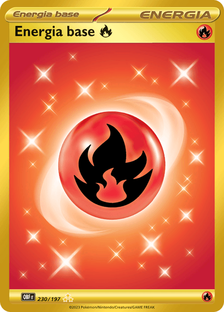 230-197 Energia Fuoco Gold Rara Segreta OBF Ossidiana Infuocata ITA NM
