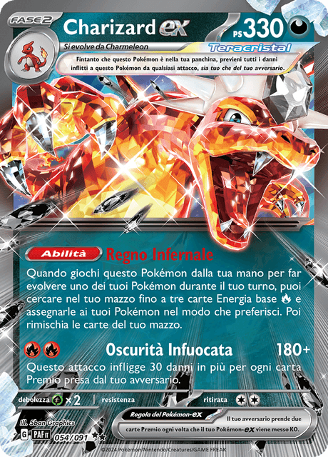 054-091 Charizard ex Teracristal PAF Destino DI Paldea ITA NM