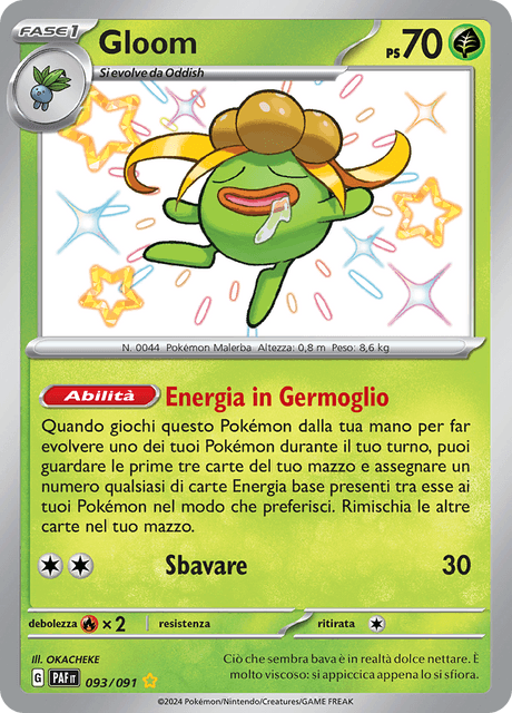 093-091 Gloom Shiny  PAF Destino DI Paldea ITA NM
