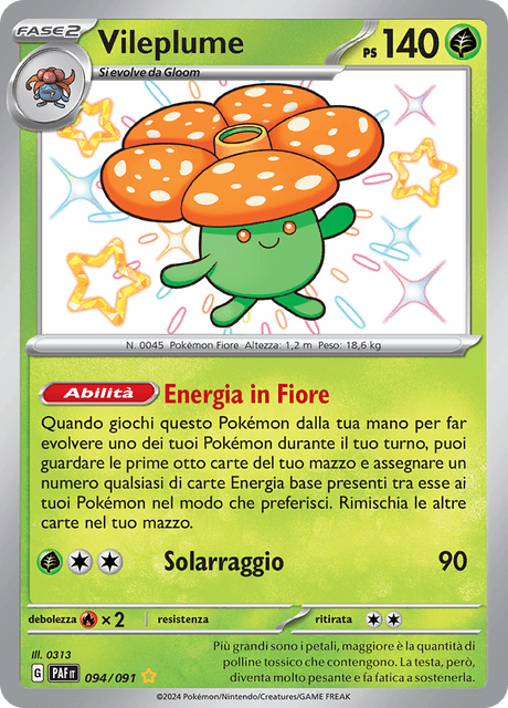 094-091 Vileplume Shiny PAF Destino DI Paldea ITA NM